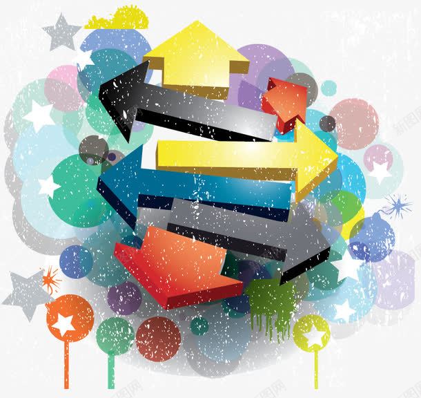 抽象箭头图案png免抠素材_新图网 https://ixintu.com 图形 抽象 斑驳 矢量素材 背景