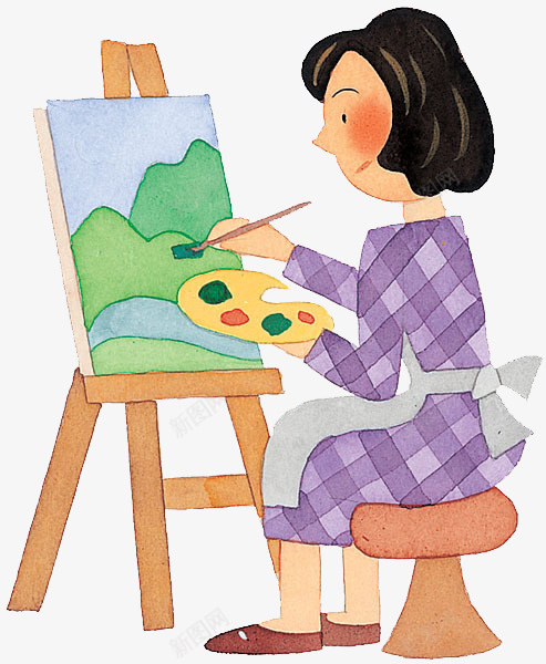 画画的女孩png免抠素材_新图网 https://ixintu.com png图形 png装饰 女孩 手绘 画画 装饰