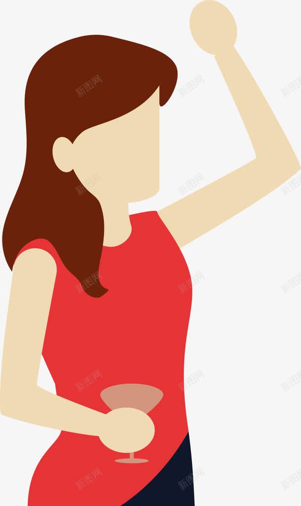 五四青年节女孩插画png免抠素材_新图网 https://ixintu.com 举手 五四青年节 人物插画 女孩插画 美丽女孩 长发女孩