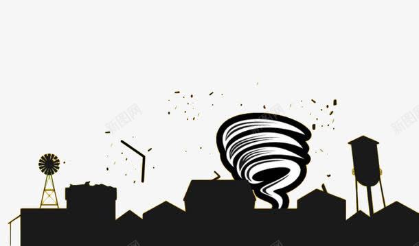 手绘黑色龙卷风剪影png免抠素材_新图网 https://ixintu.com 剪影 手绘 暴风 风 飓风 黑色 龙卷风