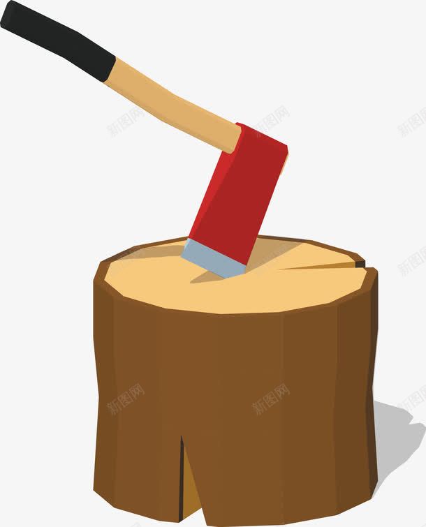 手绘锋利斧头png免抠素材_新图网 https://ixintu.com 劳作 手绘 手绘劳作锋利 手绘劳作锋利红色树墩 树墩 红色 红色树墩 锋利