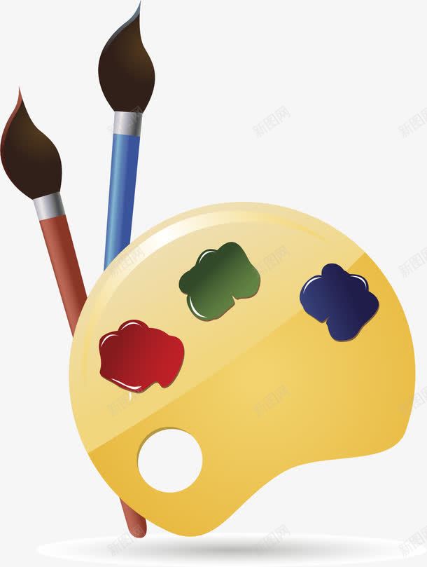 卡通画笔和调色板png免抠素材_新图网 https://ixintu.com 卡通 画笔 调色板