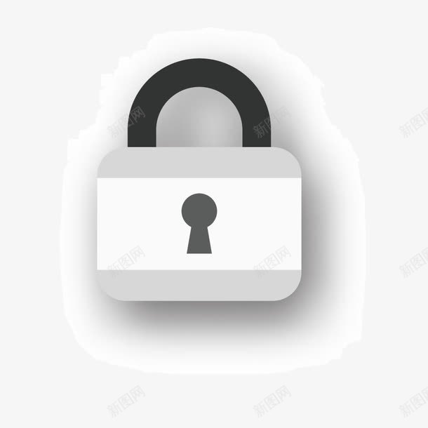 锁头png免抠素材_新图网 https://ixintu.com 卡通 锁头 黑白
