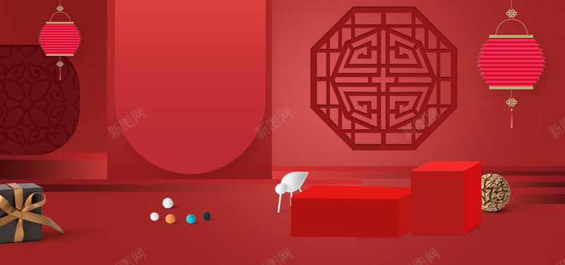 过年不打烊简约古典中国风bannerpsd设计背景_新图网 https://ixintu.com 中国风 古典 复古 大气 新年 红色 过年 过年不打烊
