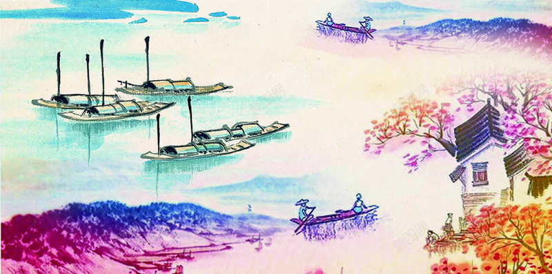 水彩手绘中国风清新写意复古简约H5背景图psd设计背景_新图网 https://ixintu.com H5背景图 中国风 写意 复古 手绘 水彩 清新 简约