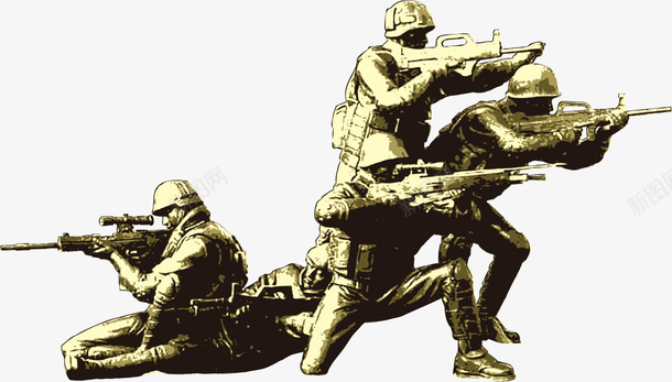 武警部队铜像png免抠素材_新图网 https://ixintu.com 枪支 武警 铜像 雕塑
