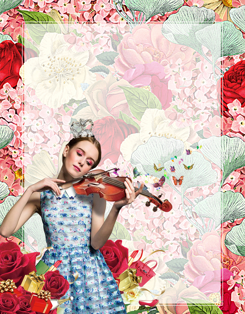古典唯美花朵背景psd设计背景_新图网 https://ixintu.com 中国风 古典风海报 唯美 浪漫 美女 花朵