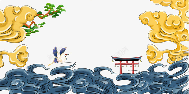 祥云国潮元素手绘祥云仙鹤png免抠素材_新图网 https://ixintu.com 仙鹤 国潮元素 手绘祥云 祥云
