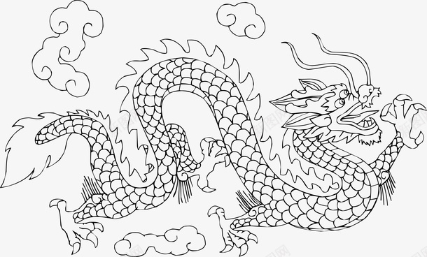 中国古风龙图腾元素黑色png免抠素材_新图网 https://ixintu.com 中国 古风 黑色 龙图腾元素 龙形图腾