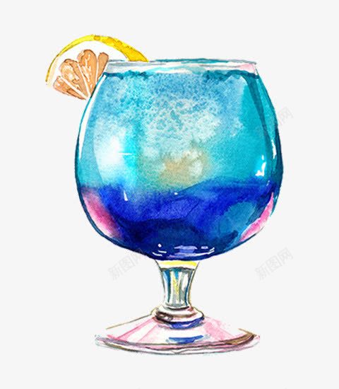 卡通蓝色高脚杯png免抠素材_新图网 https://ixintu.com 宴会 饮料 高脚杯 鸡尾酒
