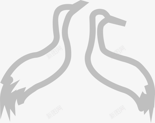 仙鹤两只图标png_新图网 https://ixintu.com PNG 两只 仙鹤 免扣