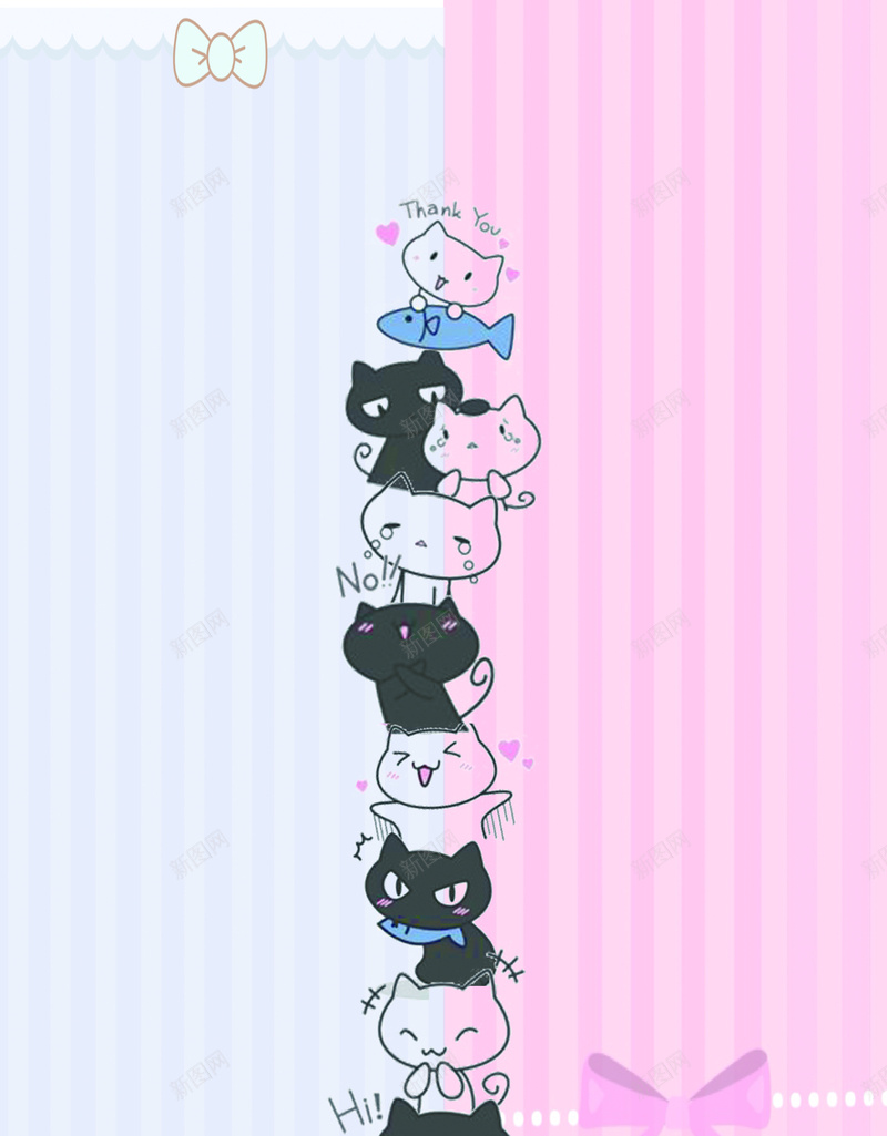 双色卡通背景jpg设计背景_新图网 https://ixintu.com 卡通 可爱 小猫 萌
