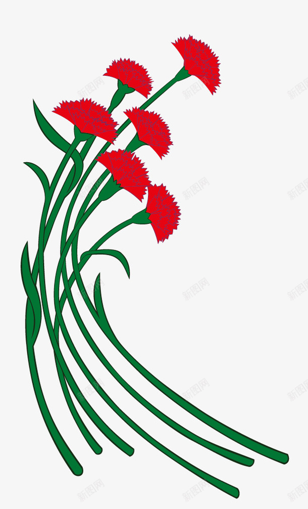 鸡冠花矢量图eps免抠素材_新图网 https://ixintu.com 开花 红色的花 花朵 香石竹花 鸡冠花 矢量图