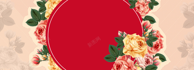 大气花瓣简约红色banner背景psd设计背景_新图网 https://ixintu.com 圆圈 大气花瓣 小清新 广告 文艺 梦幻 浪漫 渐变 简约 素材 绿叶 背景 花 花朵 花瓣 设计