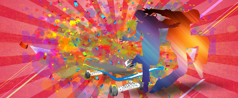 人物狂欢背景psd设计背景_新图网 https://ixintu.com 人物剪影 光效 炫彩 海报banner 激情 彩色喷花 狂欢