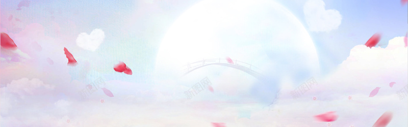 花瓣月亮天空心形psd设计背景_新图网 https://ixintu.com 天空 心形 情人节 扁平 月亮 梦幻 浪漫 海报背景 渐变 花瓣