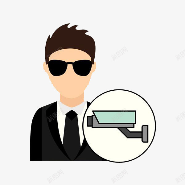 卡通手绘黑社会老大png免抠素材_新图网 https://ixintu.com 24小时监控 保护 探头 摄像头 监控 监控器 监视 看 记录 防护 防盗 黑社会老大