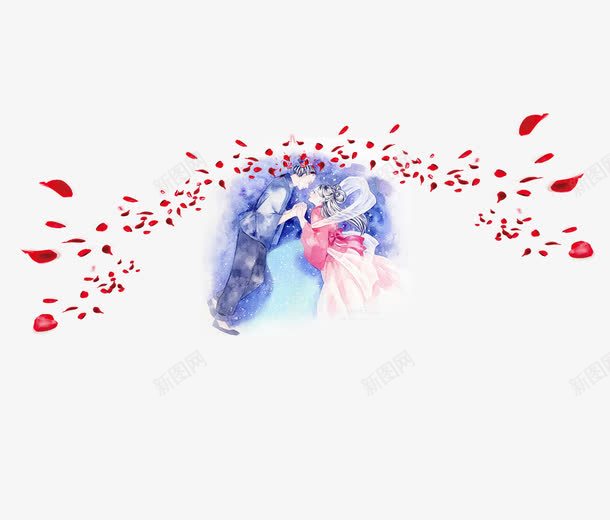 清新唯美浪漫水彩七夕情人节png免抠素材_新图网 https://ixintu.com 七夕 唯美 情人节 情侣 水彩 浪漫 清新 花瓣