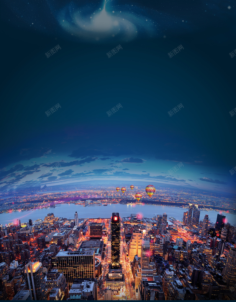 房地产大气夜景开盘展板psd设计背景_新图网 https://ixintu.com 地产 城市 夜景 大气 开盘