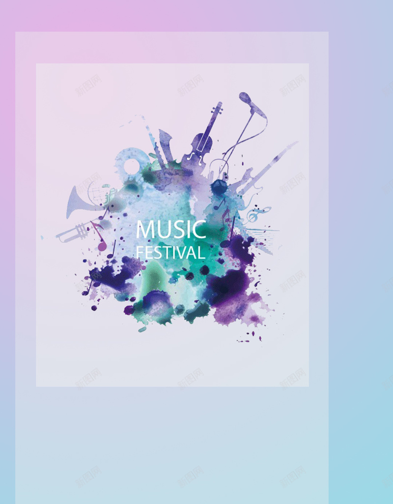 清新水彩音乐背景psd设计背景_新图网 https://ixintu.com h5 梦幻 水彩 浪漫 清新 简约 背景 蓝色 音乐