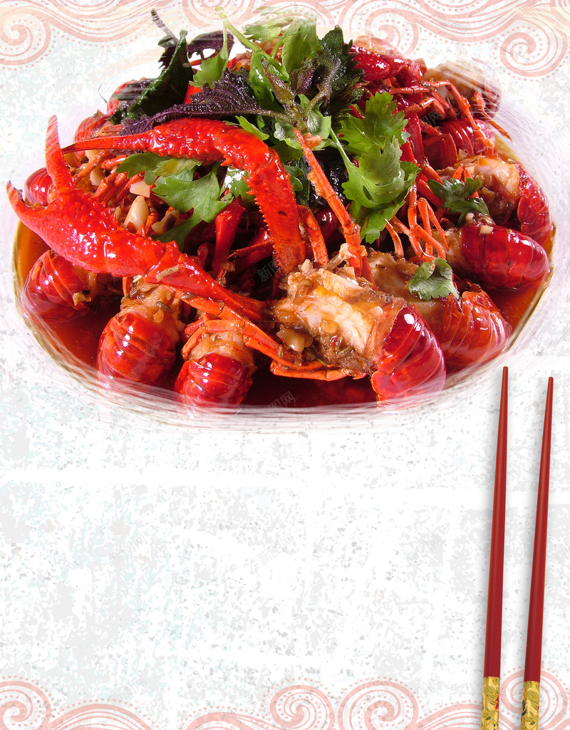 中国风小龙虾餐饮美食宣传海报背景jpg设计背景_新图网 https://ixintu.com 中国风 大气 宣传 小龙虾 海报 筷子 素材 美食 背景 食物 餐饮