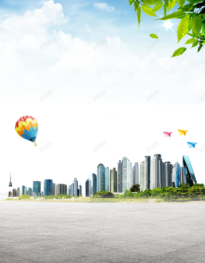 商务商业背景psd设计背景_新图网 https://ixintu.com PSD 企业文化 商业 商务 城市 大厦 平面 广告 建筑 模板 海报 画册 素材 繁华 背景 飞机 高楼