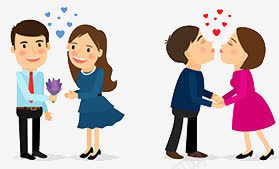 陷入爱情中的男女png免抠素材_新图网 https://ixintu.com 亲吻 卡通 爱情