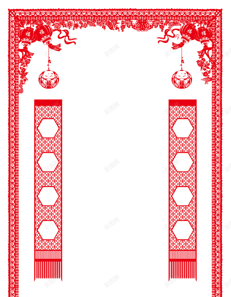 剪纸花纹新年节日背景psd设计背景_新图网 https://ixintu.com 元宵 团圆 新年 春节 欢乐 喜庆 节日背景 海报 贺卡 剪纸 花纹