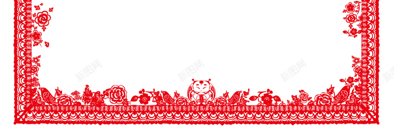 剪纸花纹新年节日背景psd设计背景_新图网 https://ixintu.com 元宵 团圆 新年 春节 欢乐 喜庆 节日背景 海报 贺卡 剪纸 花纹