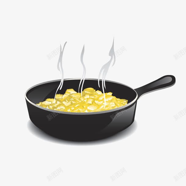 平底锅里的食物png免抠素材_新图网 https://ixintu.com 不粘锅 炒锅 食品