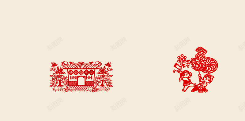 剪纸风春节鸡年喜庆H5背景素材psd高清背景_新图网 https://ixintu.com 年货节 剪纸 喜庆 新春 春节 红色 帷幕 灯笼 H5背景 屋檐 家门