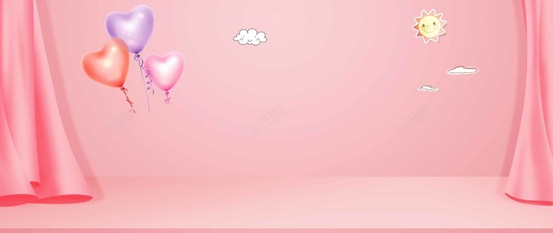 粉色甜美全屏海报bannerpsd设计背景_新图网 https://ixintu.com anner banner psd 云 全屏海报 气球 爱心 甜美 简约 粉色