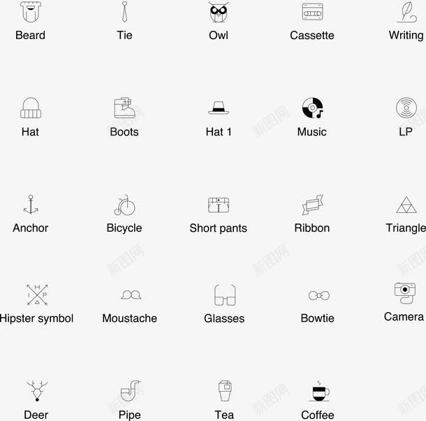 嬉皮士线型标iconpng免抠素材_新图网 https://ixintu.com ico 嬉皮士 矢量图标 线型 装饰