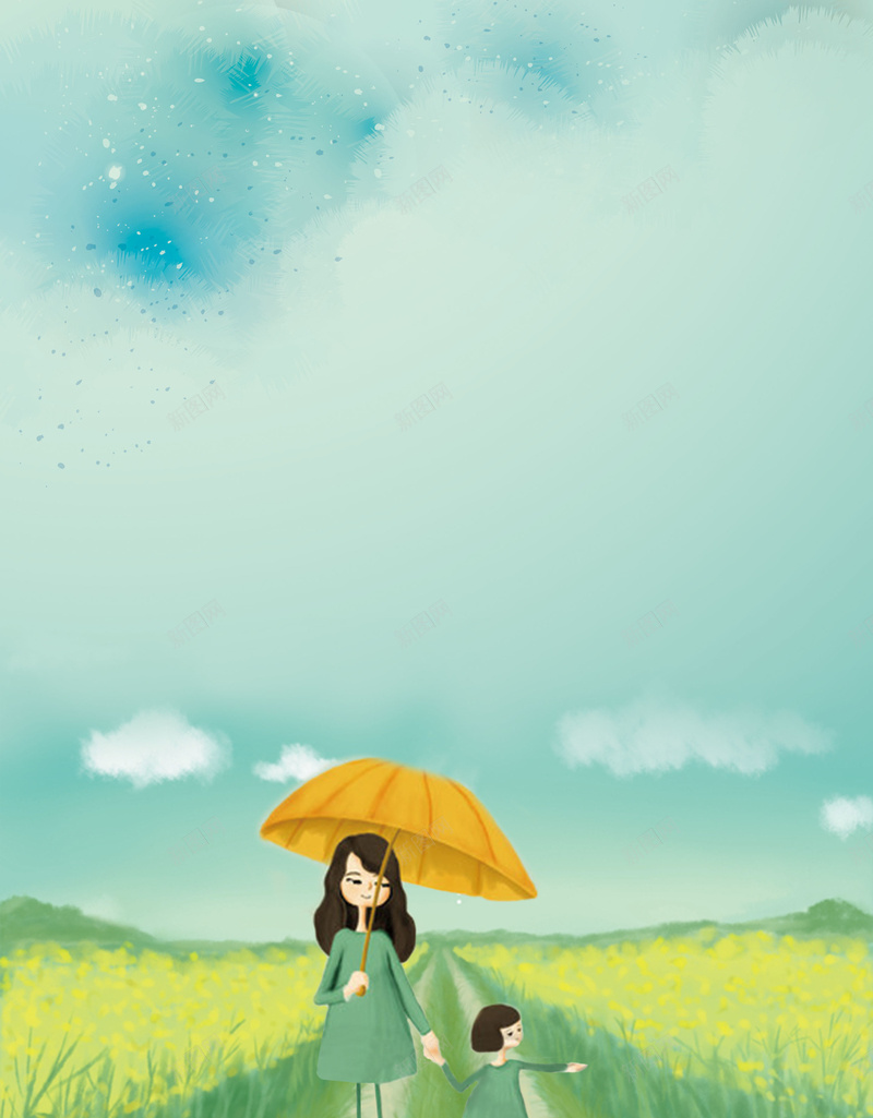 卡通母亲节海报背景psd设计背景_新图网 https://ixintu.com 母亲节海报 卡通画 母亲节 爱她 mothersday 趁时光正好