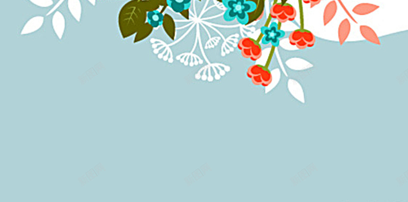 母亲节快乐背景图jpg设计背景_新图网 https://ixintu.com H5 h5 小清新 文艺 母亲节 简约 花朵 英文 蓝色