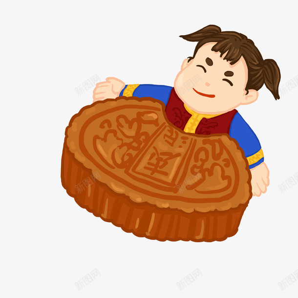 中秋节月饼手绘图馅饼点心png免抠素材_新图网 https://ixintu.com 中秋节 手绘 拿月饼 饼