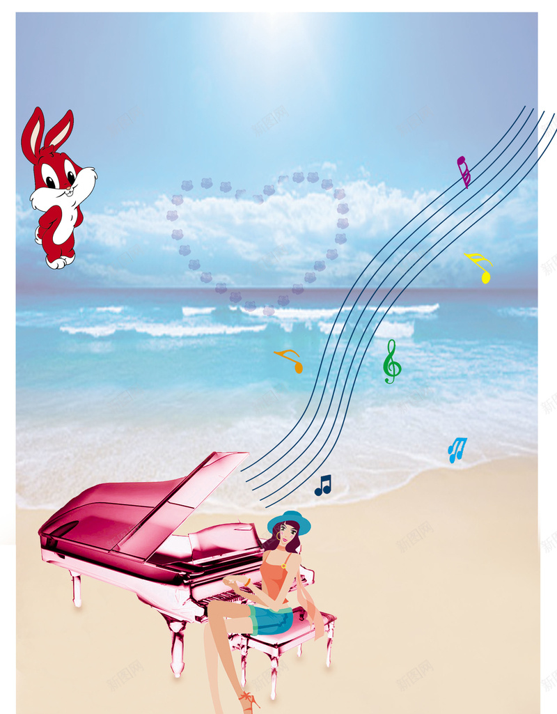 生日快乐蛋糕钢琴海报背景psd设计背景_新图网 https://ixintu.com birthday happy 兔子 海滩 爱心 玫瑰 生日快乐 美女 花草 蛋糕 钢琴 音律 音符