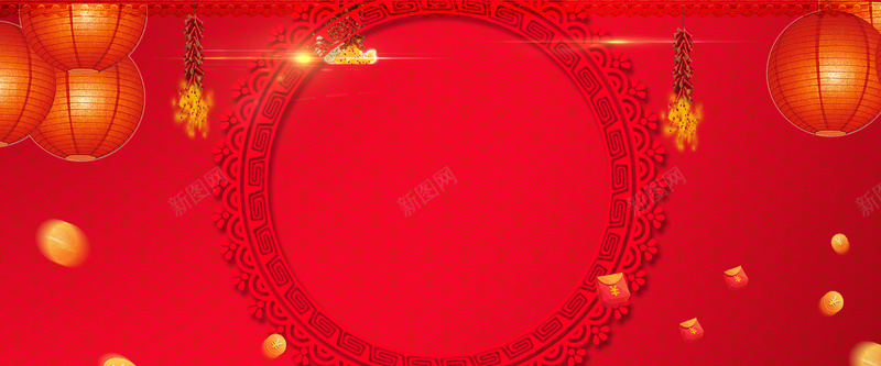 花底纹春节背景海报bannerpsd设计背景_新图网 https://ixintu.com 红色 红色背景 花底纹 灯笼 鞭炮 闪光 四射 喜庆背景 春节背景 中国风
