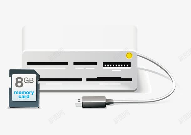 读卡器png免抠素材_新图网 https://ixintu.com 8G 内存卡 读卡器