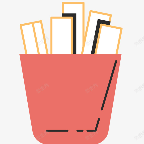 卡通二维红色笔筒png免抠素材_新图网 https://ixintu.com 卡通二维红色笔筒 卡通笔筒 卡通红色笔筒 笔筒
