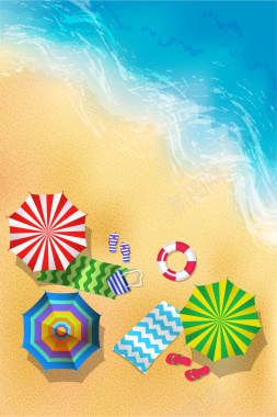 夏日海滩风景旅游平面广告背景