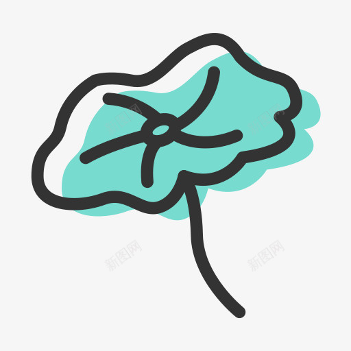 荷叶夏天绿色图标png_新图网 https://ixintu.com PNG 夏天 绿色 荷叶