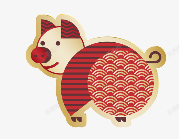 手绘卡通2019年金猪纳福psd免抠素材_新图网 https://ixintu.com 2019年 卡通 可爱猪 手绘 手绘卡通2019年金猪纳福 插画 猪屁股 猪猪剪纸 金猪纳福