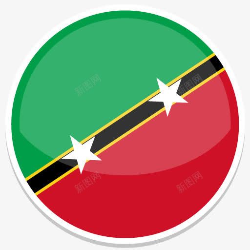 圣克里斯多福平圆世界国旗图标集png_新图网 https://ixintu.com and country flag saint 和 国 国旗 圣 尼维斯