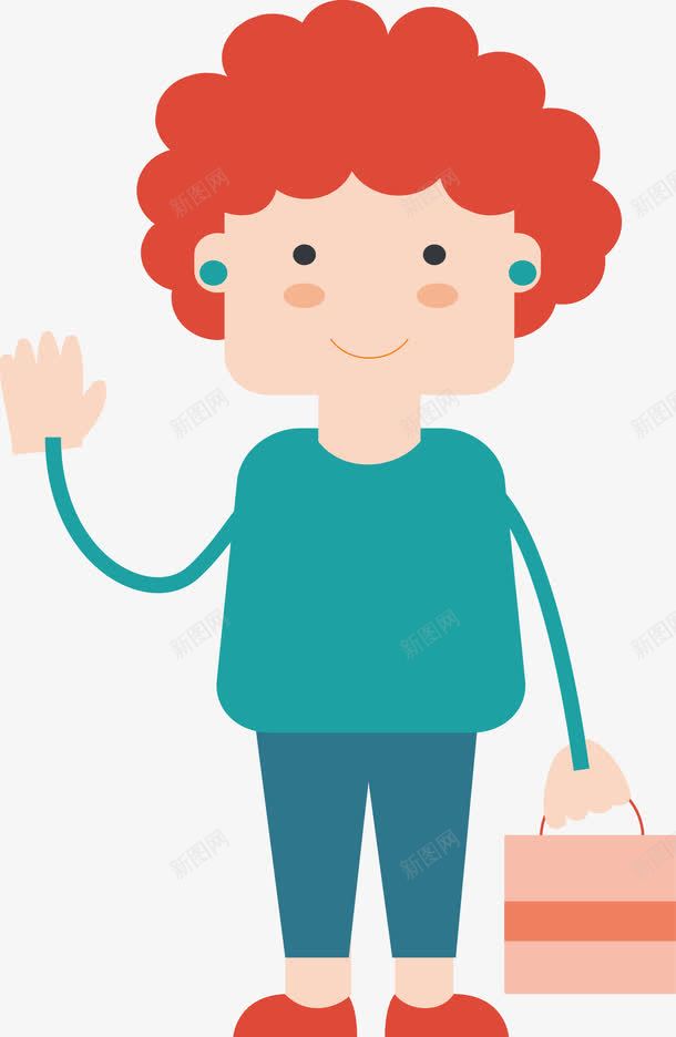 卡通打招呼的妇女png免抠素材_新图网 https://ixintu.com 人物 卡通 女孩 打招呼