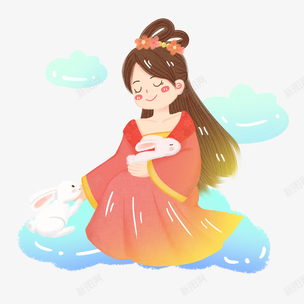 嫦娥奔月兔子png免抠素材_新图网 https://ixintu.com 中秋节 兔子 嫦娥奔月 节日