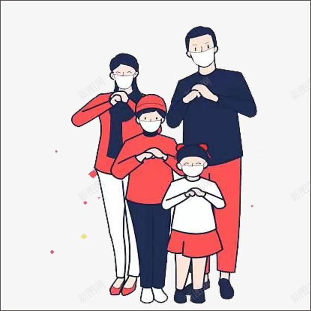 全家防疫疫情抗击疫情png免抠素材_新图网 https://ixintu.com 全家 卡通family 手绘防疫 抗击疫情 疫情 防疫