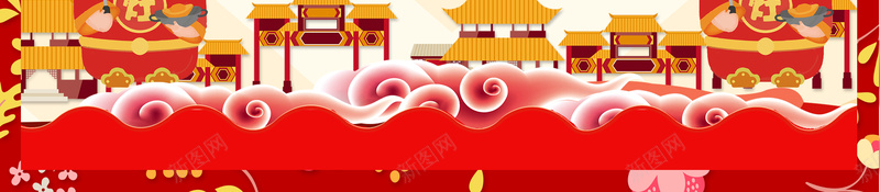 红灯笼中式边框卡通灶神祭灶节小年节日海报jpg高清背景_新图网 https://ixintu.com 小年 狗年 灶神 传统习俗 小年夜 祥云 腊月二十三 祭灶神 灶王爷 灯笼 梅花 2018