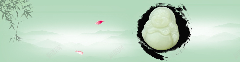玉器背景psd设计背景_新图网 https://ixintu.com 清新 中国风 水墨画 大气 花瓣 墨迹 海报banner