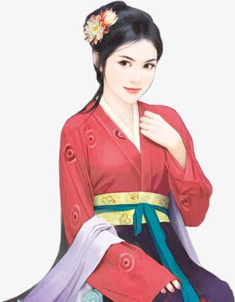 红裙可爱女子png免抠素材_新图网 https://ixintu.com 可爱 女子